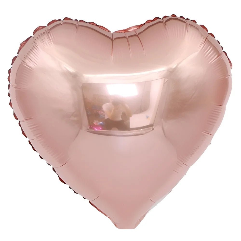 Rose Gold Heart Shape Foil Balloon 45cm (18") - Party Owls
