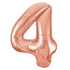 Rose Gold Number 4 Giant Numeral Foil Balloon 86CM (34") - Party Owls
