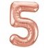 Rose Gold Number 5 Giant Numeral Foil Balloon 86CM (34") - Party Owls