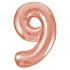 Rose Gold Number 9 Giant Numeral Foil Balloon 86CM (34") - Party Owls
