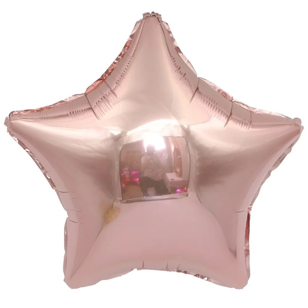 Rose Gold Star Shape Foil Balloon 45cm (18") - Party Owls