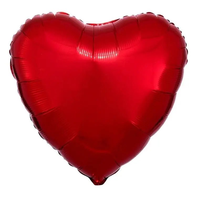 Ruby Red Heart Shape Foil Balloon 45cm (18") - Party Owls