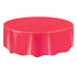 Ruby Red Solid Colour Round Plastic Table Cover 213cm (84") - Party Owls