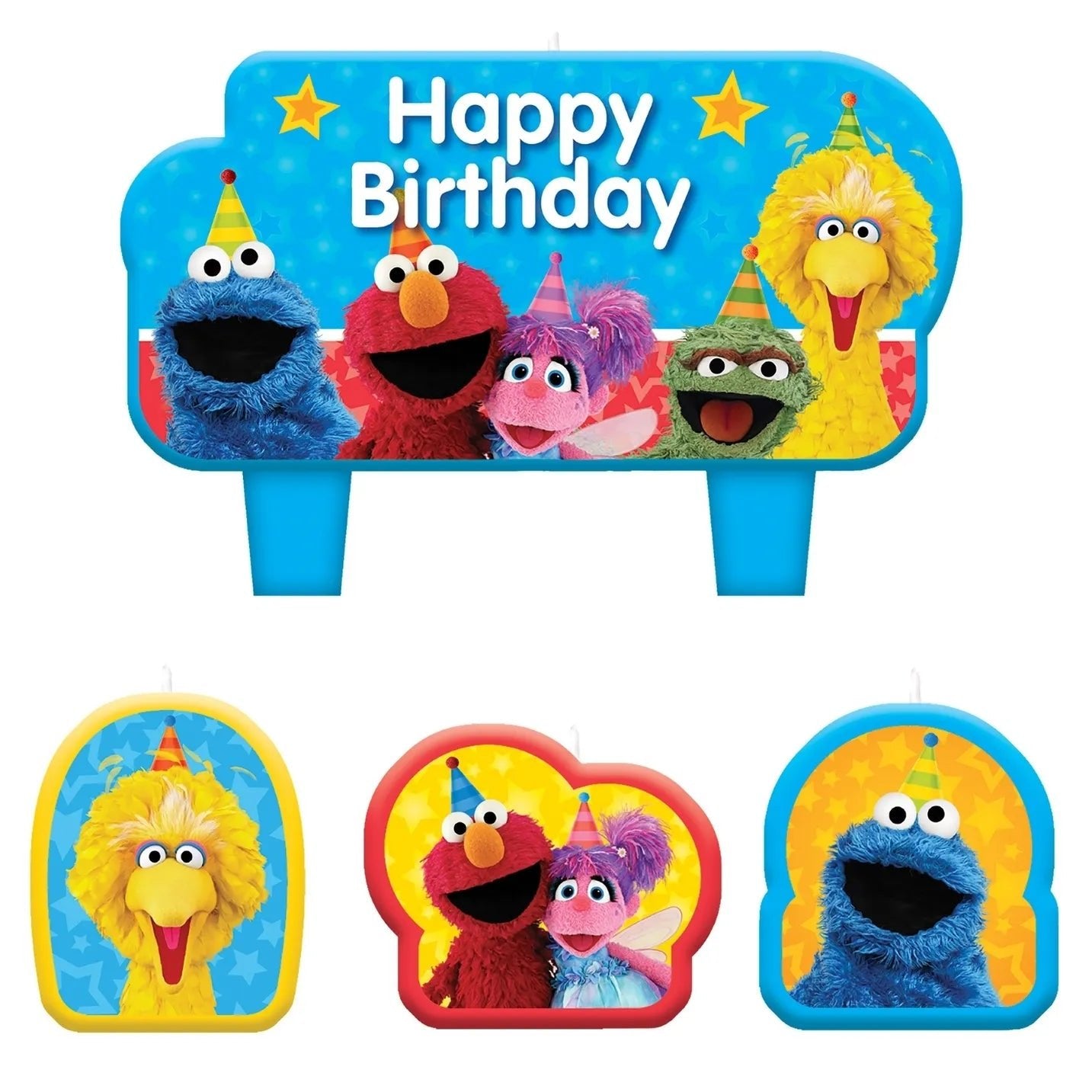 Sesame Street Happy Birthday Candles 4pcs - Party Owls
