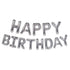 Silver "Happy Birthday" Foil Letter Balloons Banner Kit 40cm (16") - Party Owls