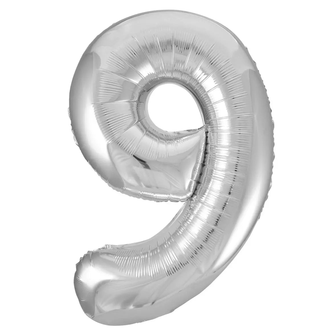 Silver Number 9 Giant Numeral Foil Balloon 86CM (34") - Party Owls