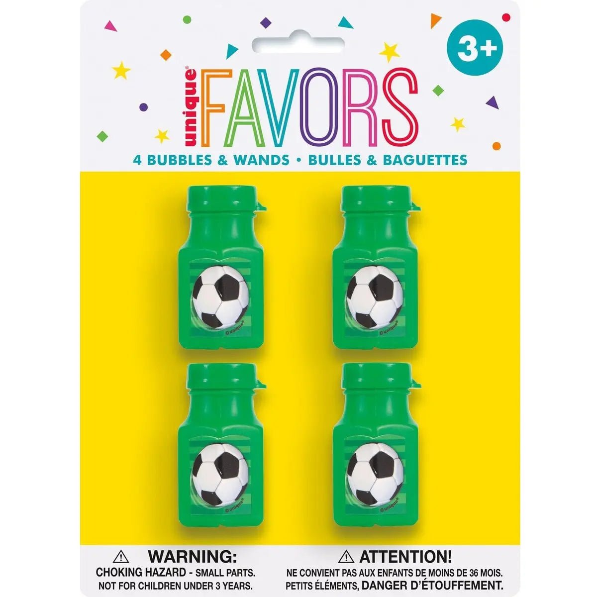 Soccer Ball Mini Bubble Bottles 4pcs Party Favours - Party Owls