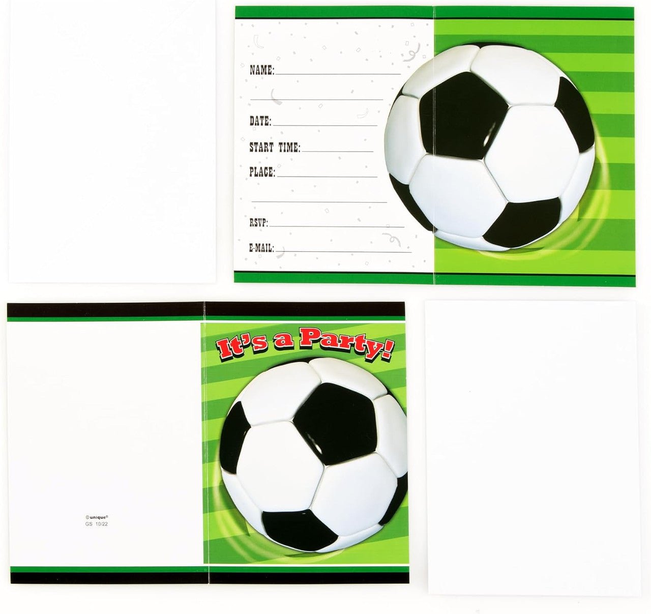 Soccer Ball Party Invitations 8pk - Party Owls
