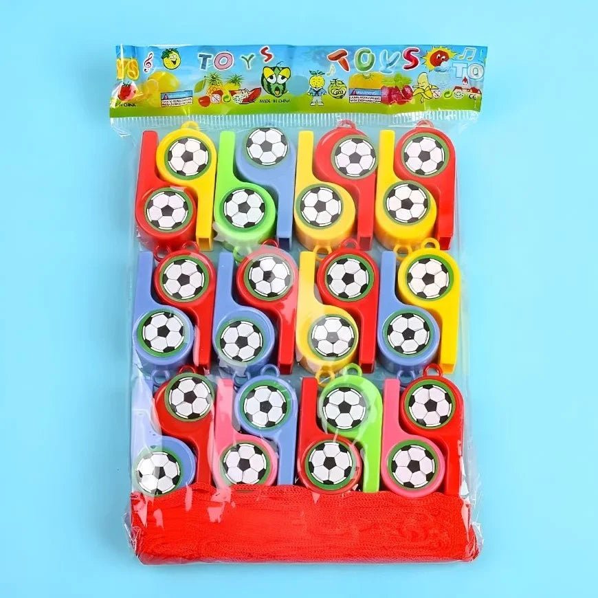 Soccer Whistles 24pcs Party Favours - Party Owls