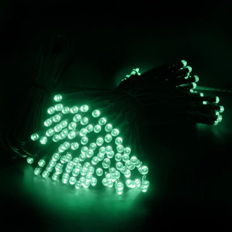 Solar 100 Green LED Fairy Lights 7.5M Total Length - Party Owls