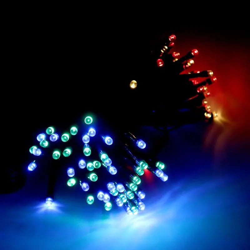 Solar 100 Multicolour LED Fairy Lights 7.5M Total Length - Party Owls