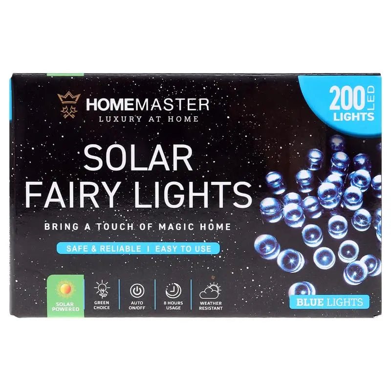 Solar 200 Blue LED Fairy Lights 13.5M Total Length - Party Owls