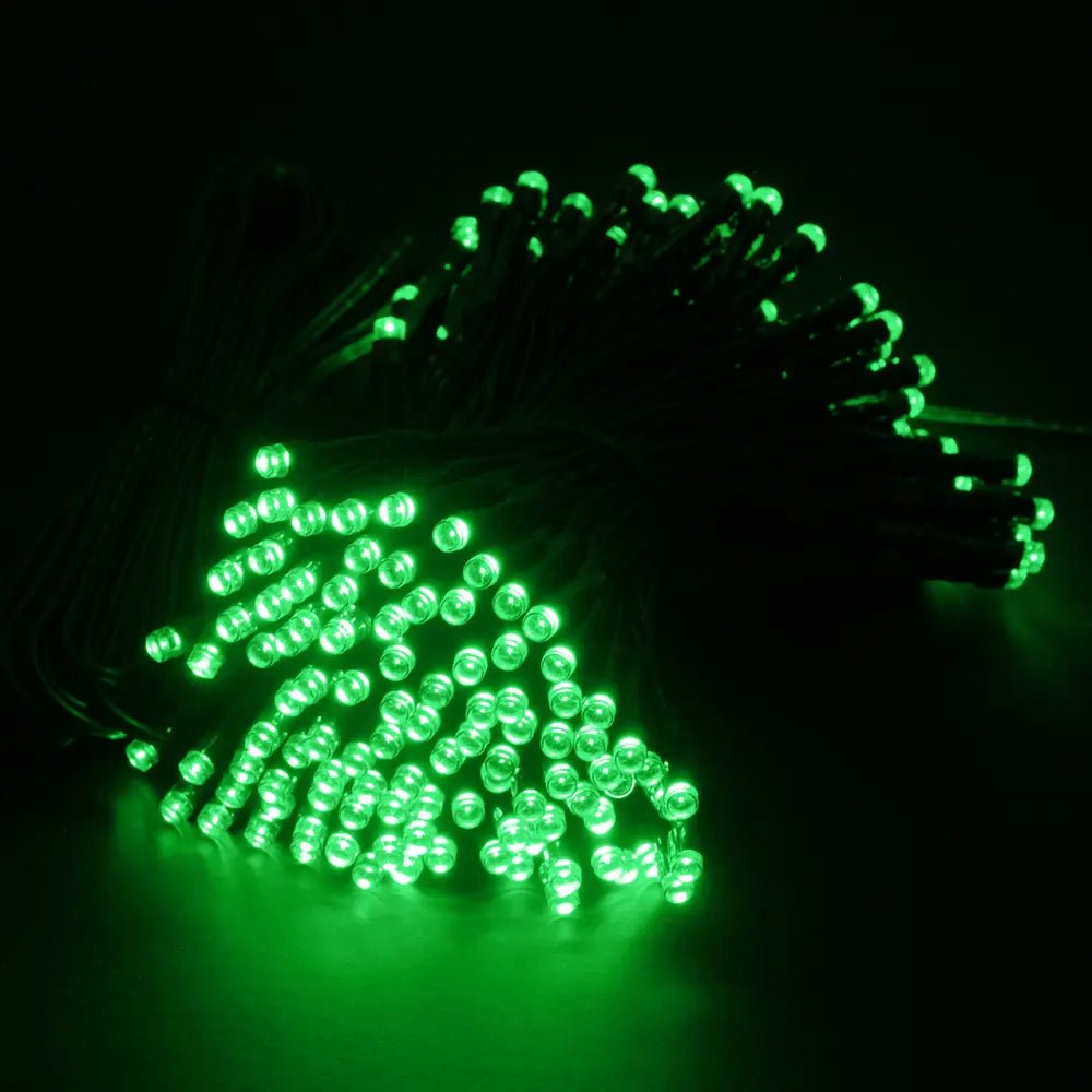 Solar 200 Green LED Fairy Lights 13.5M Total Length - Party Owls
