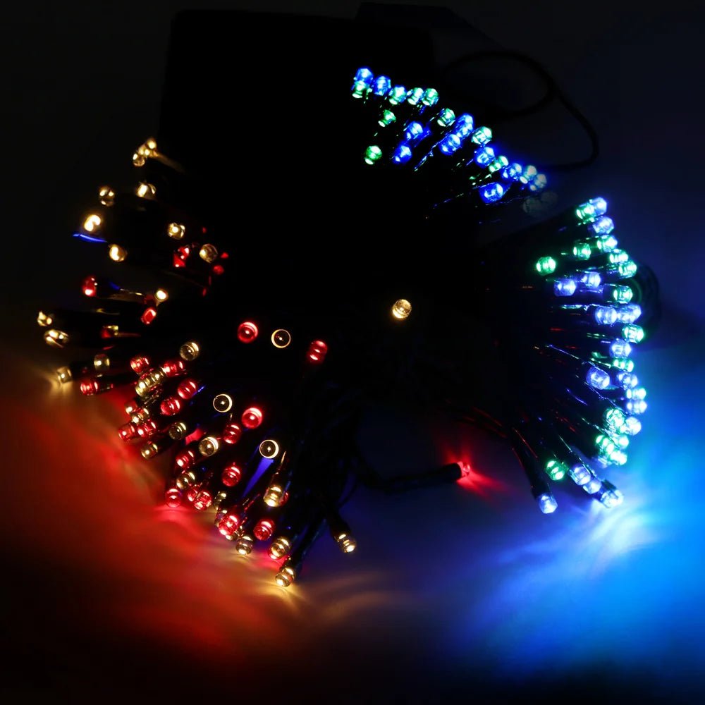 Solar 200 Multicolour LED Fairy Lights 13.5M Total Length - Party Owls