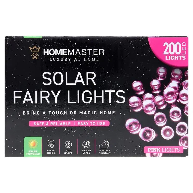 Solar 200 Pink LED Fairy Lights 13.5M Total Length - Party Owls