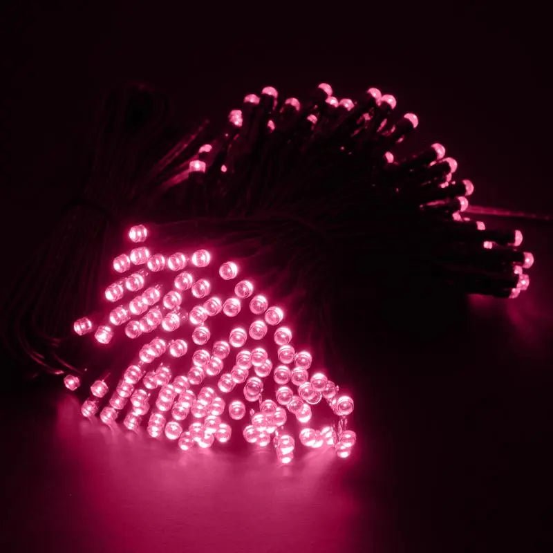 Solar 200 Pink LED Fairy Lights 13.5M Total Length - Party Owls
