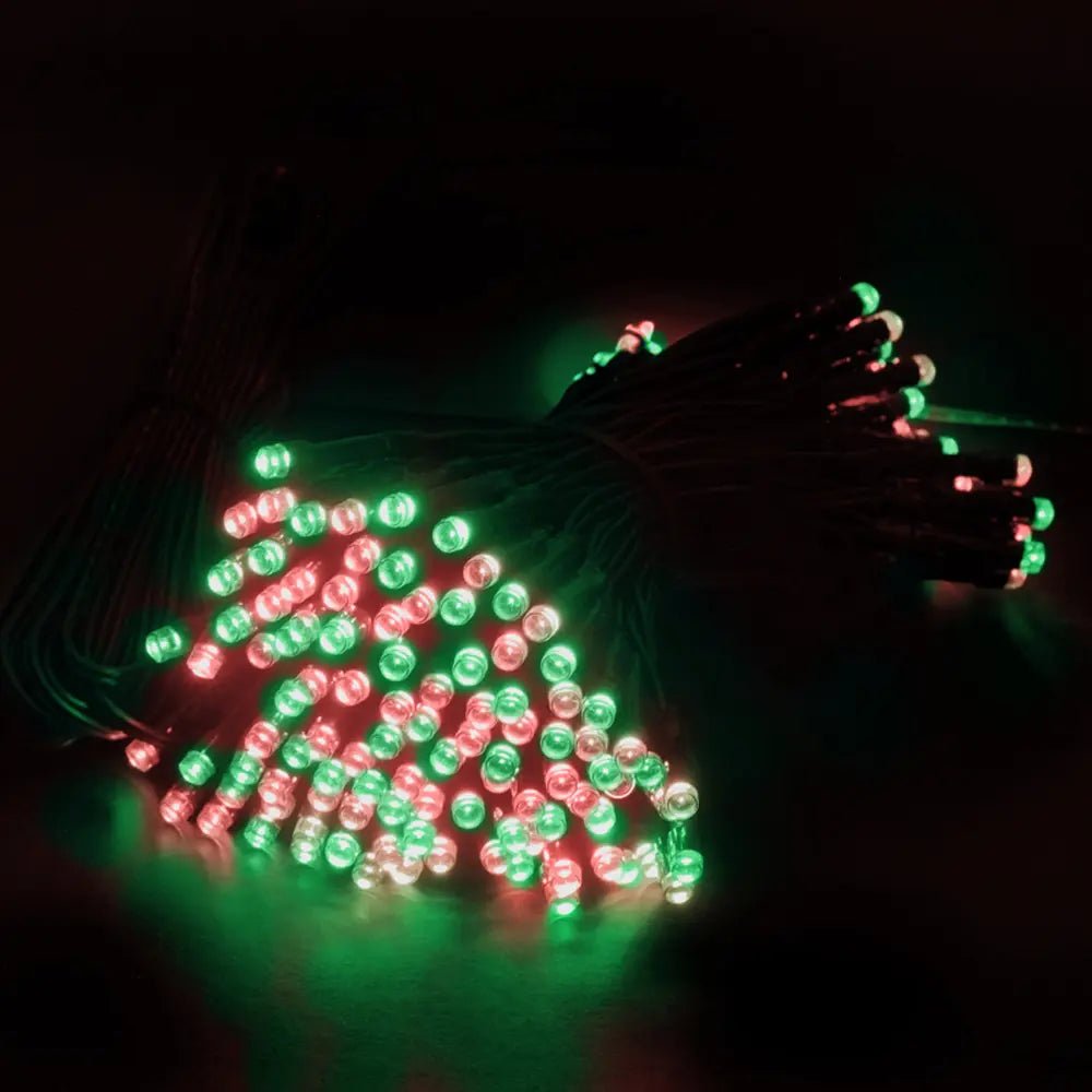 Solar 200 Red & Green LED Fairy Lights 13.5M Total Length - Party Owls