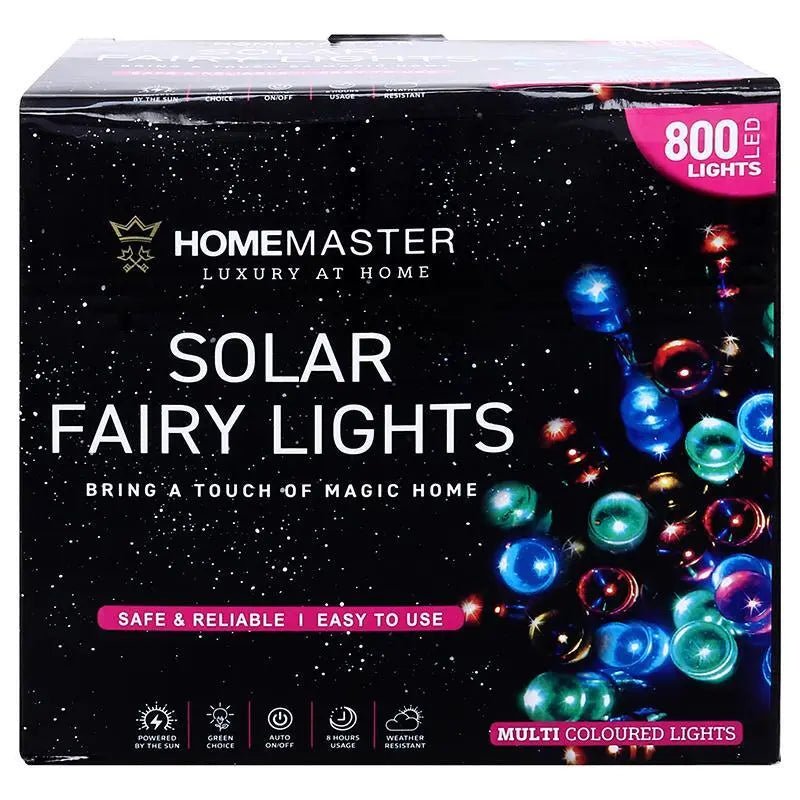 Solar 800 Multicolour LED Fairy Lights 48M Lit Length - Party Owls