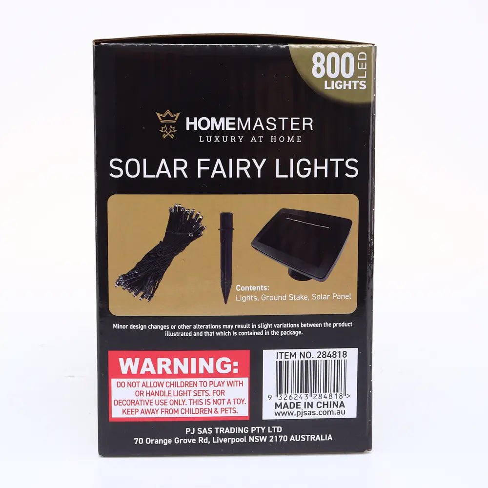 Solar 800 Warm White LED Fairy Lights 48M Lit Length - Party Owls