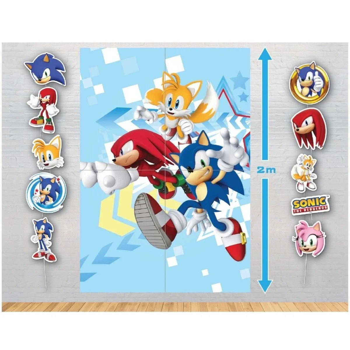 Sonic The Hedgehog Scene Setter With 10 Photo Props - Party Owls
