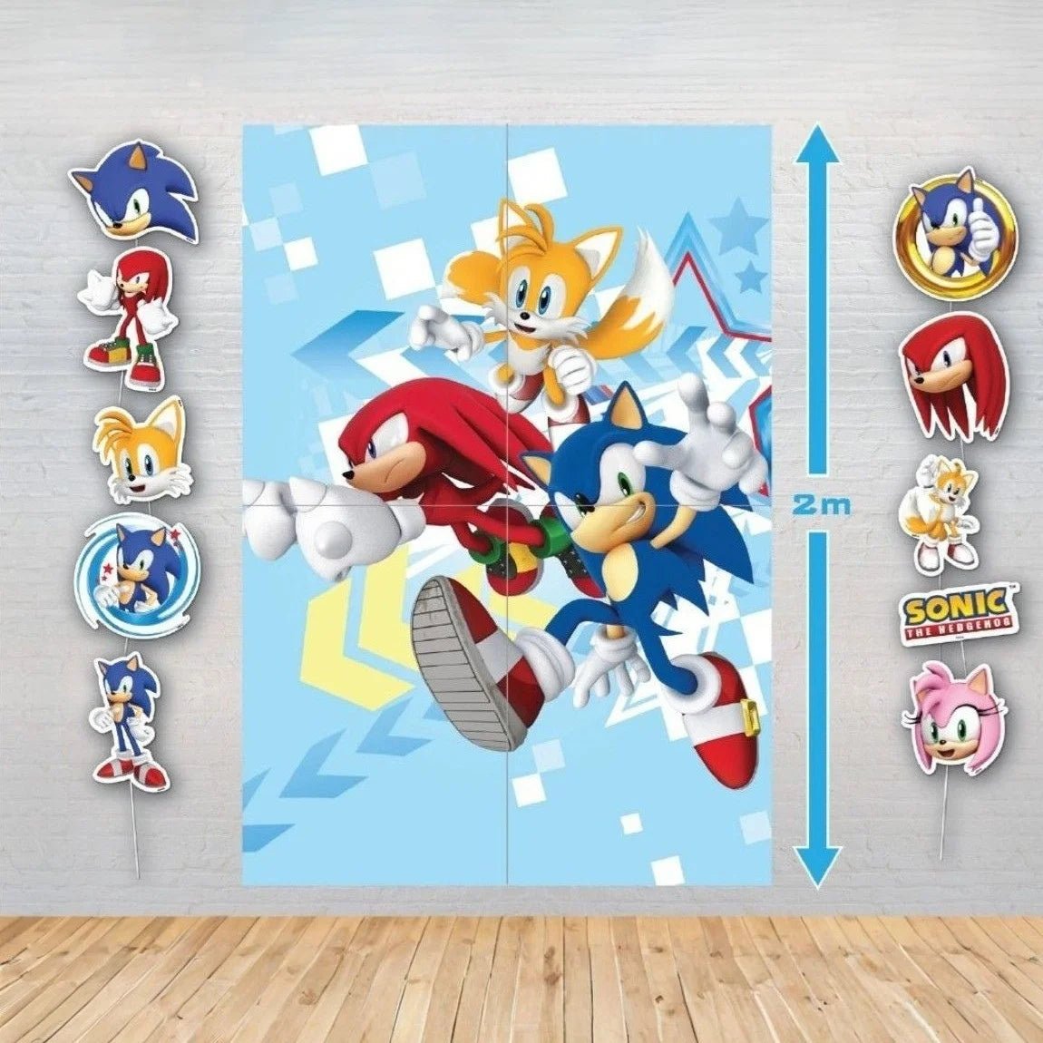 Sonic The Hedgehog Scene Setter With 10 Photo Props - Party Owls