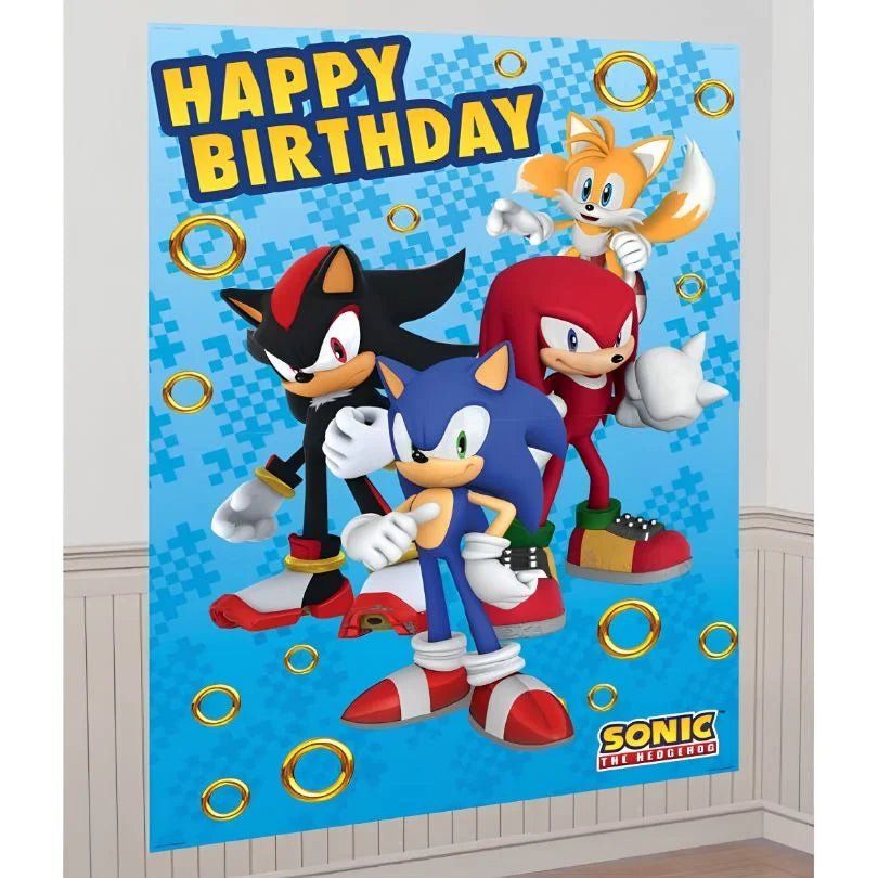 Sonic The Hedgehog Scene Setter With 12 Photo Props - Party Owls