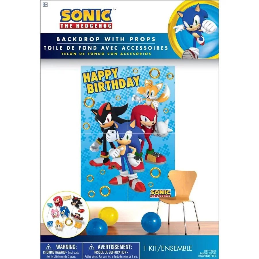 Sonic The Hedgehog Scene Setter With 12 Photo Props - Party Owls
