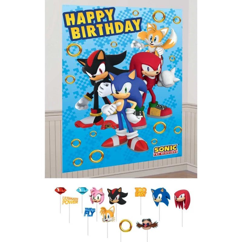 Sonic The Hedgehog Scene Setter With 12 Photo Props - Party Owls