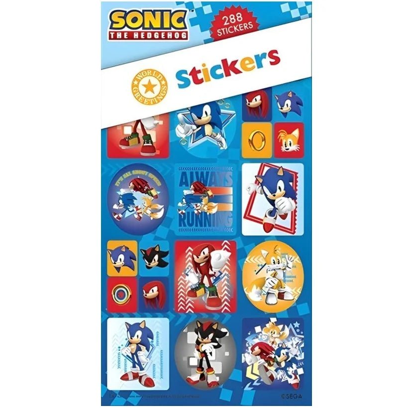 Sonic The Hedgehog Sticker Book 288pk (12 Sheets) - Party Owls