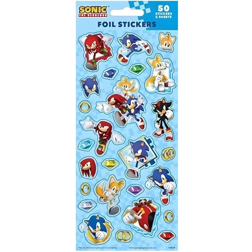 Sonic The Hedgehog Sticker Sheets 50pcs (2 Sheets) - Party Owls