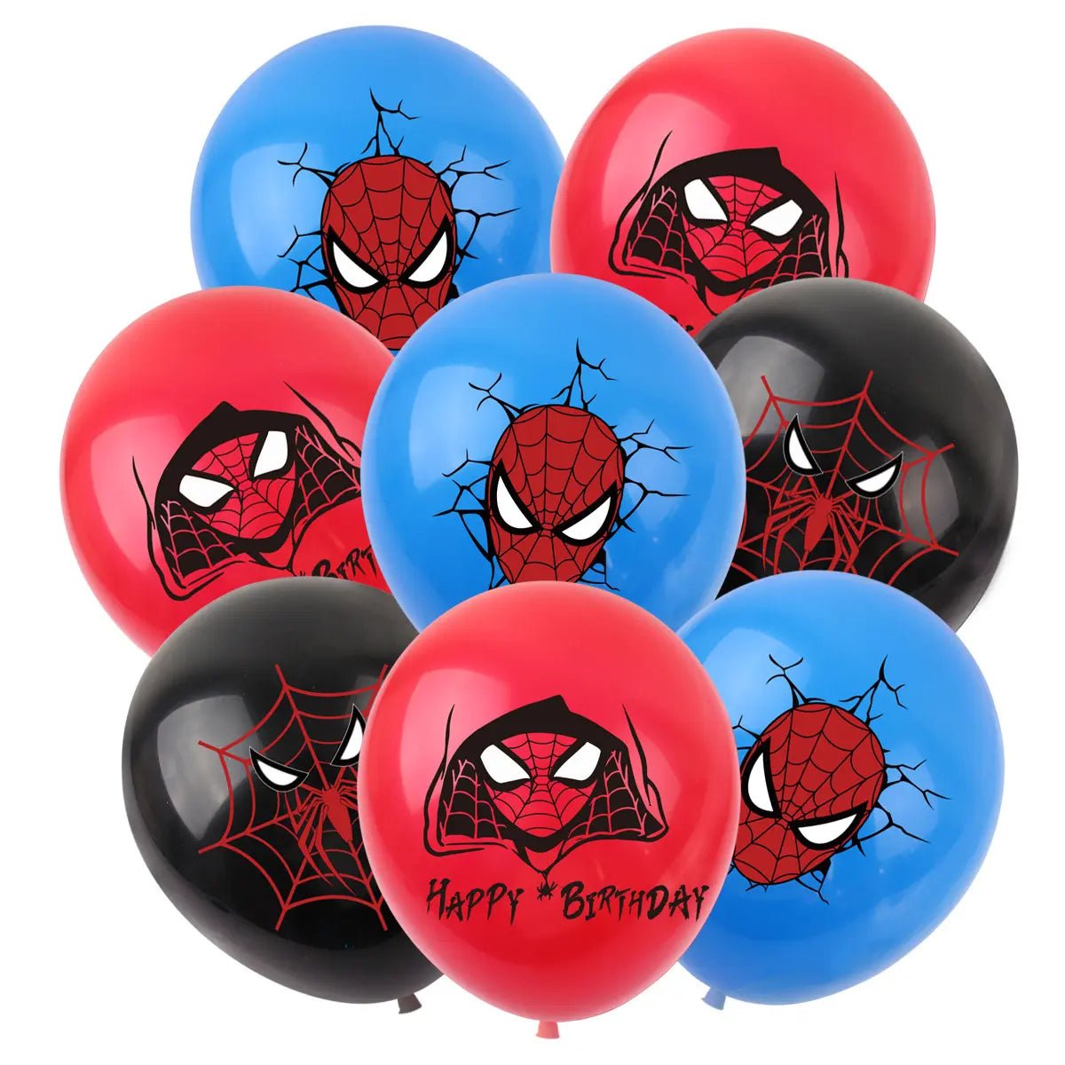 Spider Hero Latex Balloons 30cm (12") 12pcs - Party Owls