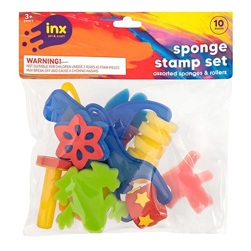 Sponge Stamp Set 10pcs (Sponges, Stamps, Rollers, Blocks) - Party Owls