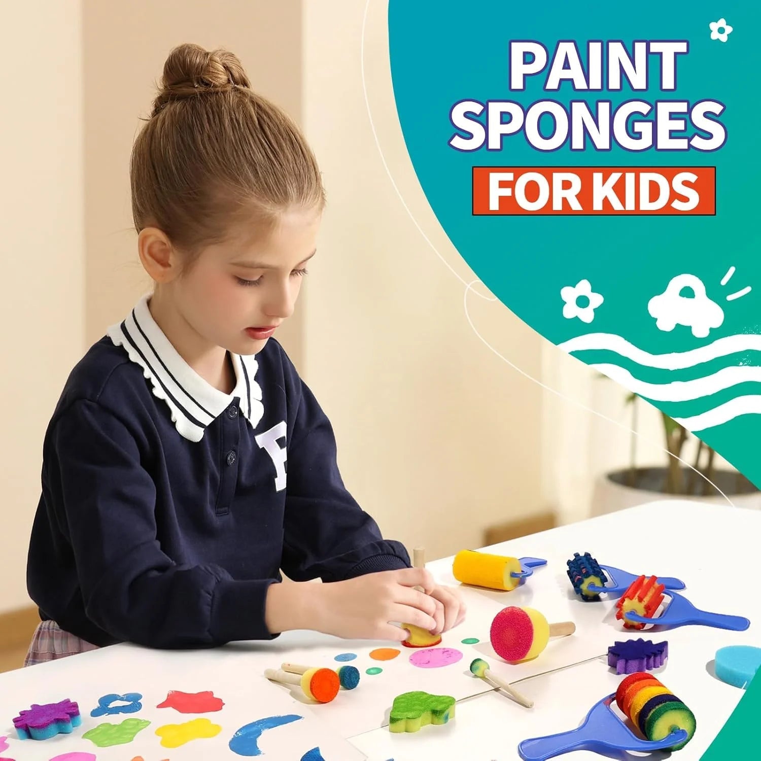 Sponge Stamp Set 10pcs (Sponges, Stamps, Rollers, Blocks) - Party Owls