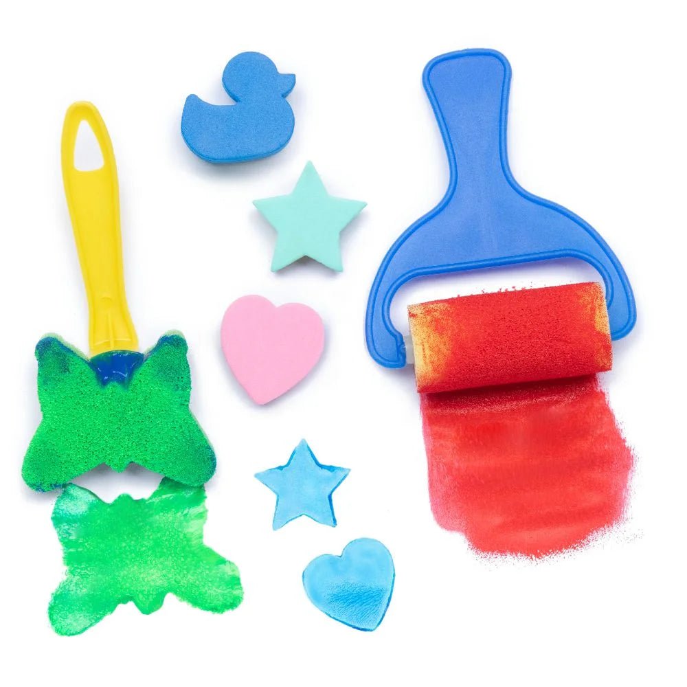 Sponge Stamp Set 10pcs (Sponges, Stamps, Rollers, Blocks) - Party Owls