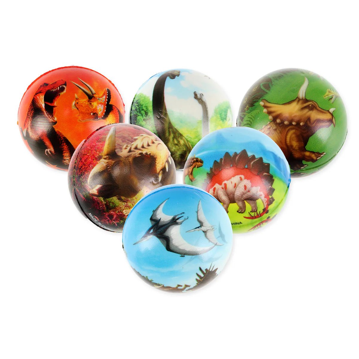 Squeeze Me Dinosaurs Stress Relief Balls 6.3cm 6pk - Party Owls