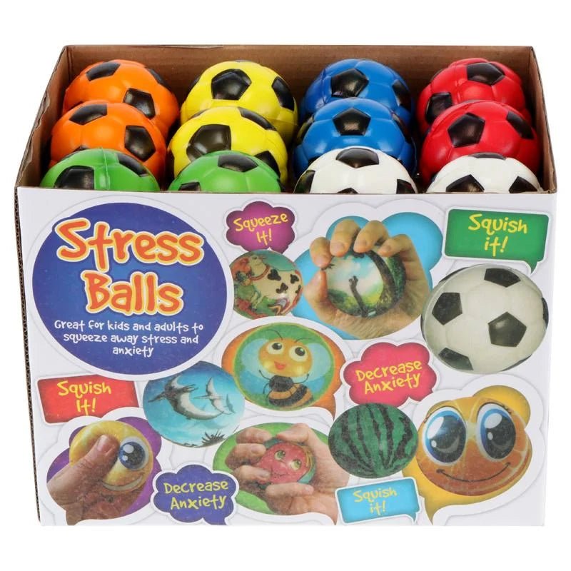 Squeeze Me Soccer Stress Relief Balls 6.3cm 36pcs - Bulk Pack - Party Owls