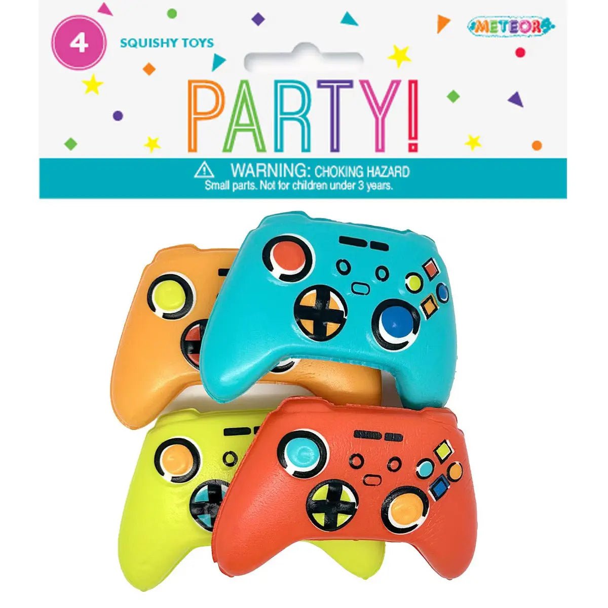 Squishy Game Controller Toys 4pk Party Favours - Party Owls