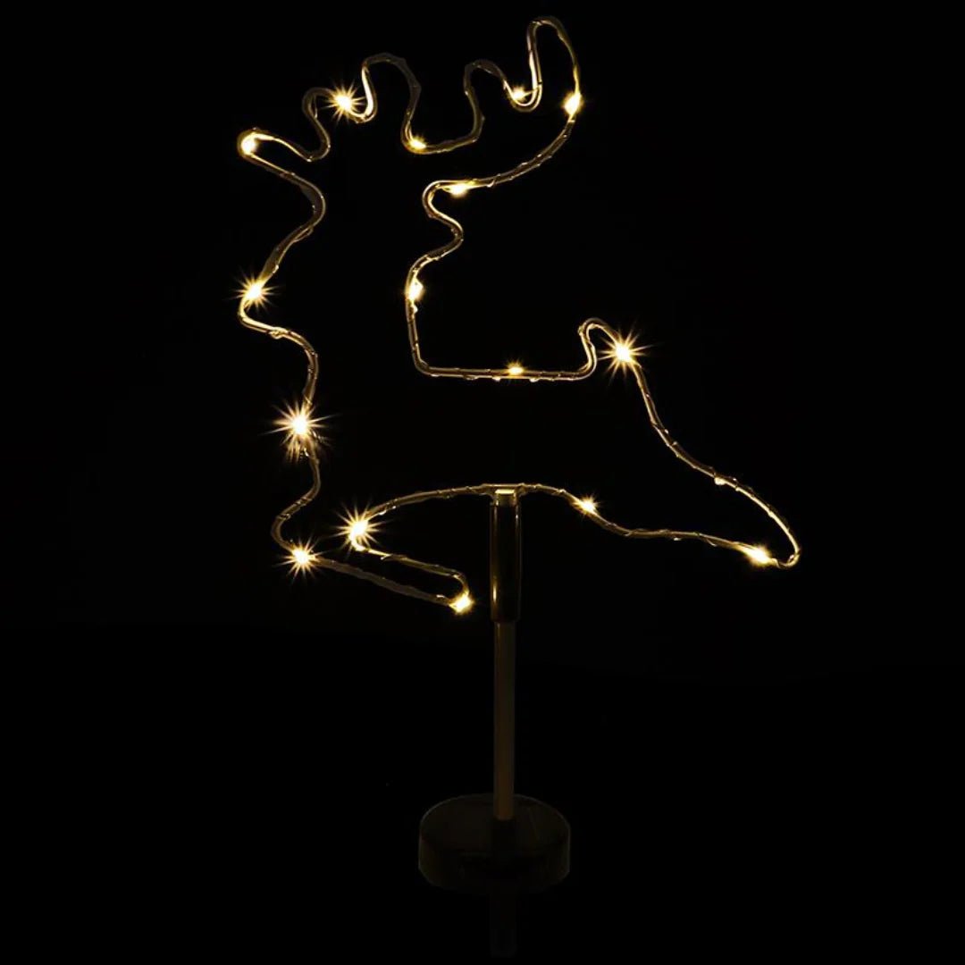 Stake Light Solar Silhouette Reindeer 18 LED 22x22x70cm Warm White 1 Function - Party Owls