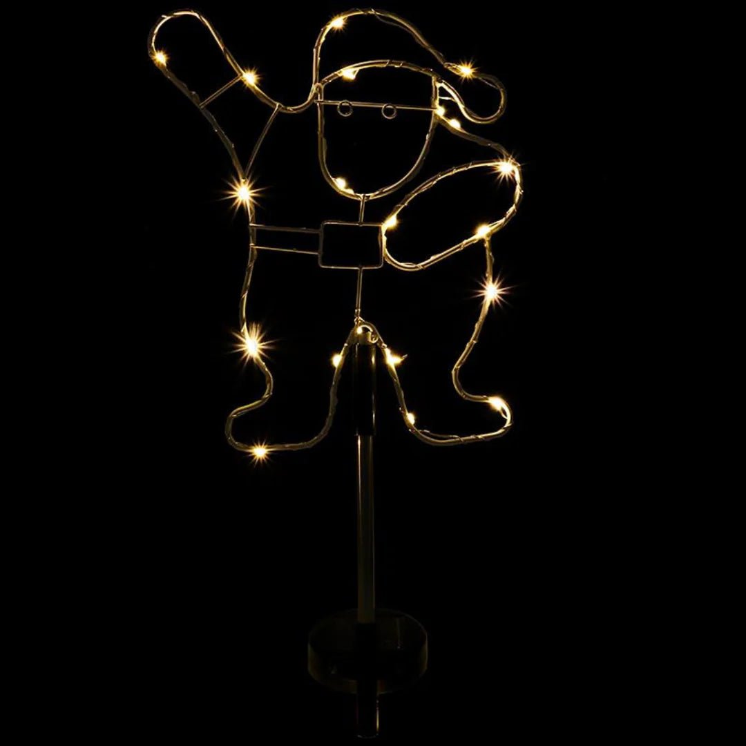 Stake Light Solar Silhouette Santa 20 LED 20x25x70cm Warm White 1 Function - Party Owls