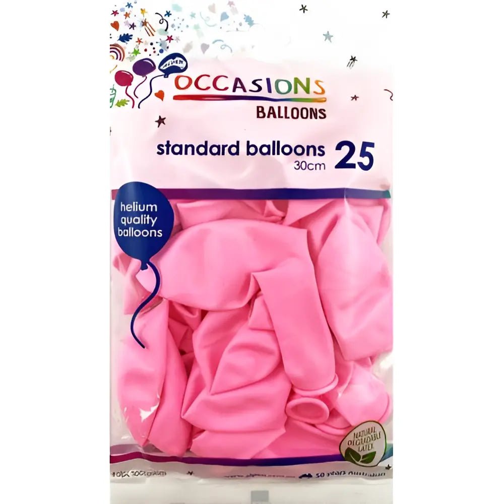 Standard Light Pink Latex Balloons 30cm (12") 25pk - Party Owls