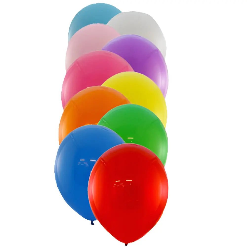 Standard Multi - colour Latex Balloons 30cm (12") 100pk - Party Owls