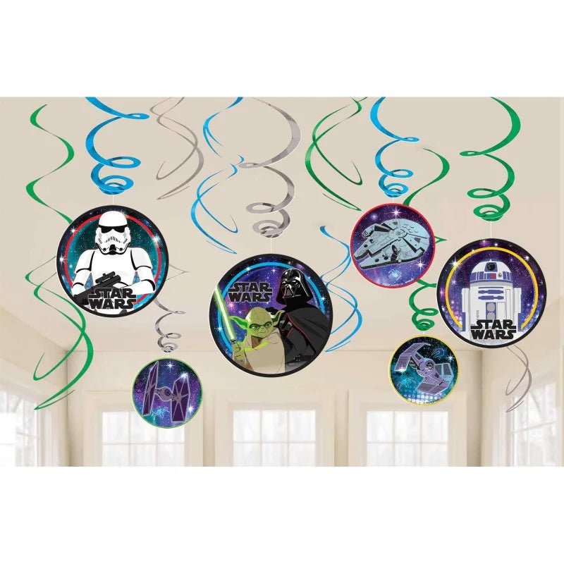 Star Wars Galaxy Spiral Hanging Swirl Decorations 12pcs - Party Owls