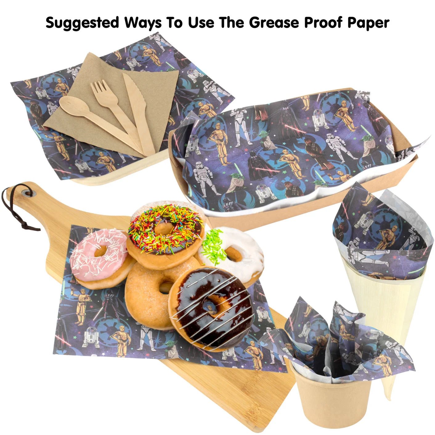 Star Wars Grease Proof Papers 8pk May The Force Be With You - Party Owls