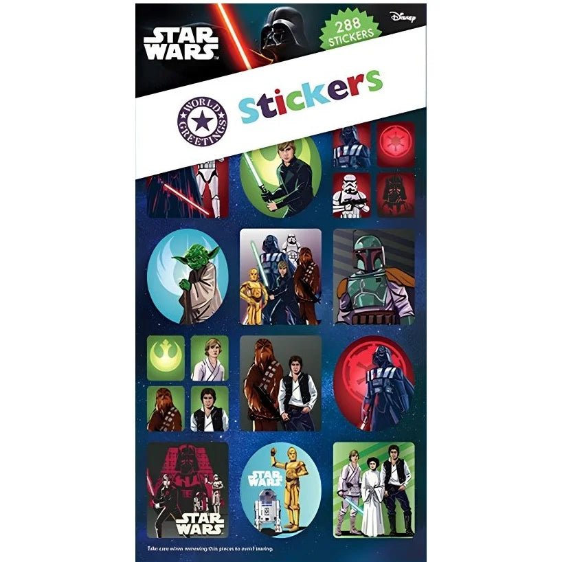Star Wars Sticker Book 288pk (12 Sheets) Party Favours - Party Owls
