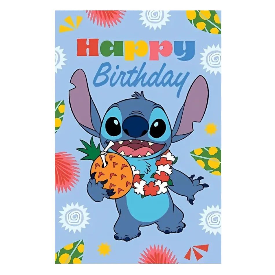 Stitch Birthday Card 11.5cm x 18cm With Teal Envelope - Party Owls