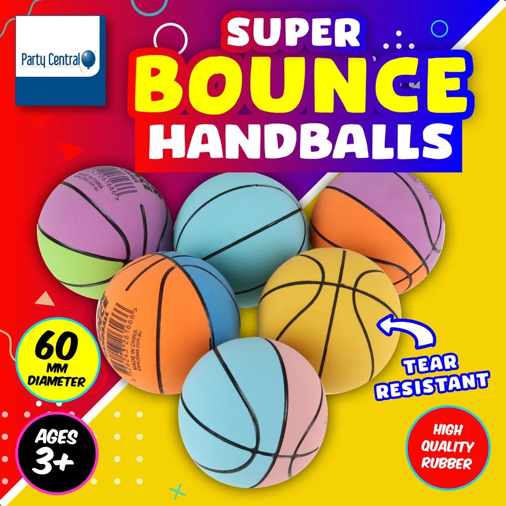 Super Bounce Hand Balls Basketballs 6cm 6pcs Party Favours - Party Owls
