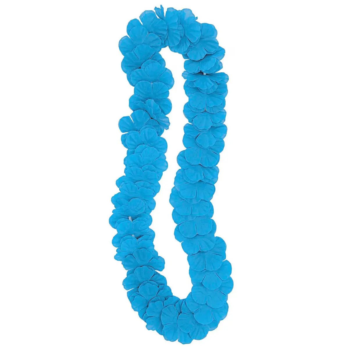 Teal Blue Luau Flower Lei 106cm (42") Hawaiian - Party Owls
