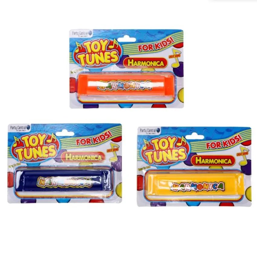 Toy Harmonicas 3pcs Assorted Colours - Party Owls