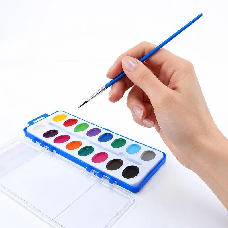 Watercolour Paint Set With Brush (16 Colours) - Party Owls