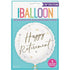 White Happy Retirement Foil Balloon 45cm (18") - Party Owls